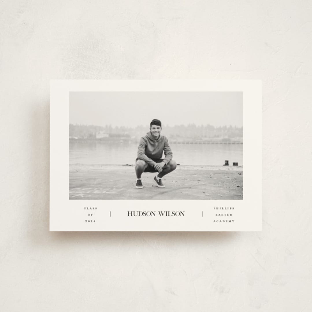 "Collegiate" - Graduation Announcements in Onyx by Benita Crandall - Front