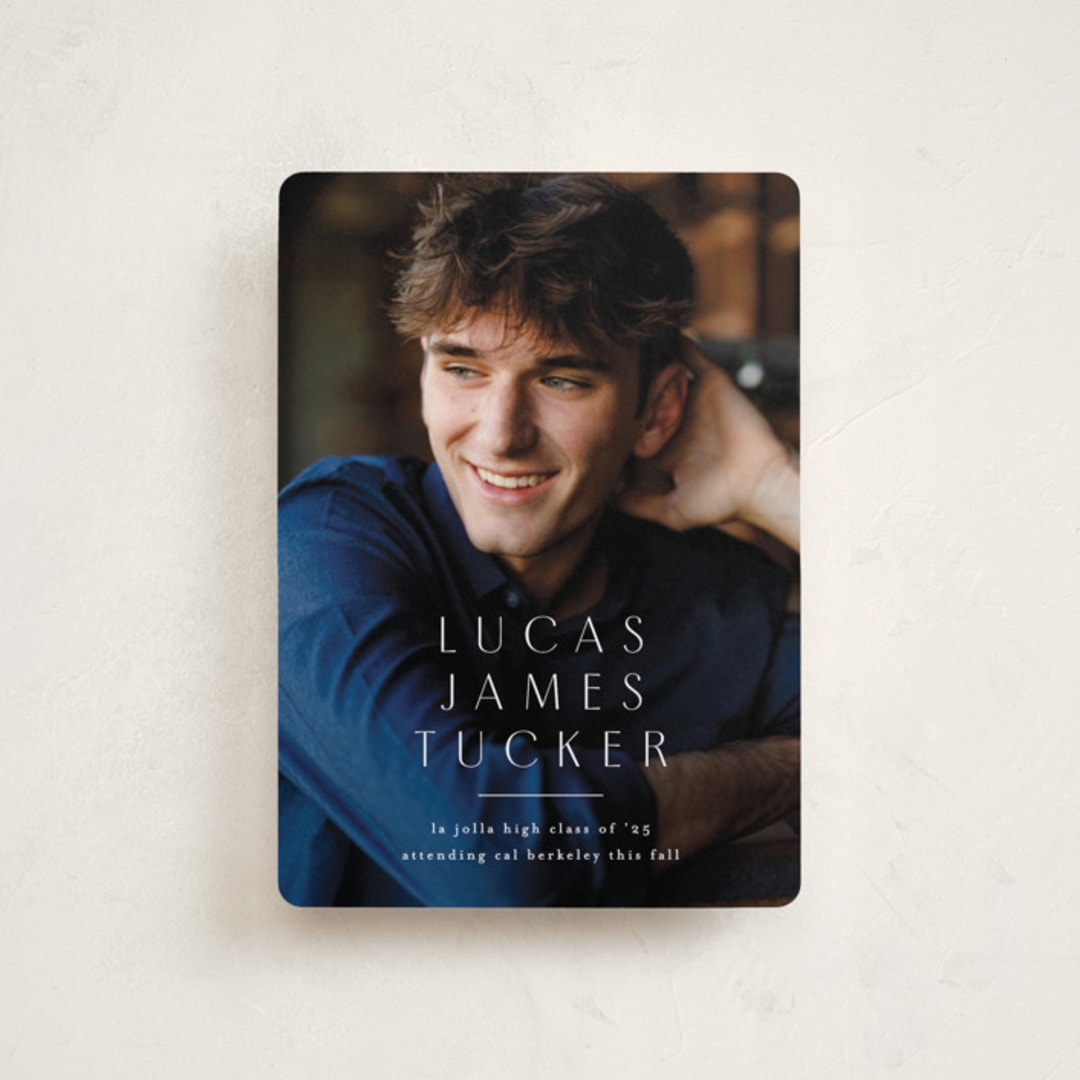 "Stacked Name" - Graduation Announcements in Linen by Erica Krystek - Front