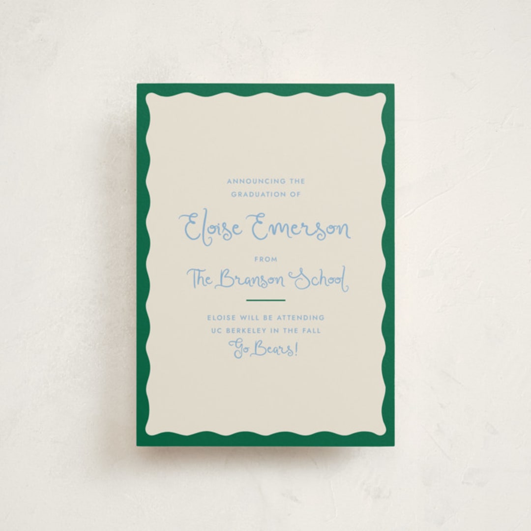 "Augusta" - Graduation Announcements in Tide by Megan Davis - Front