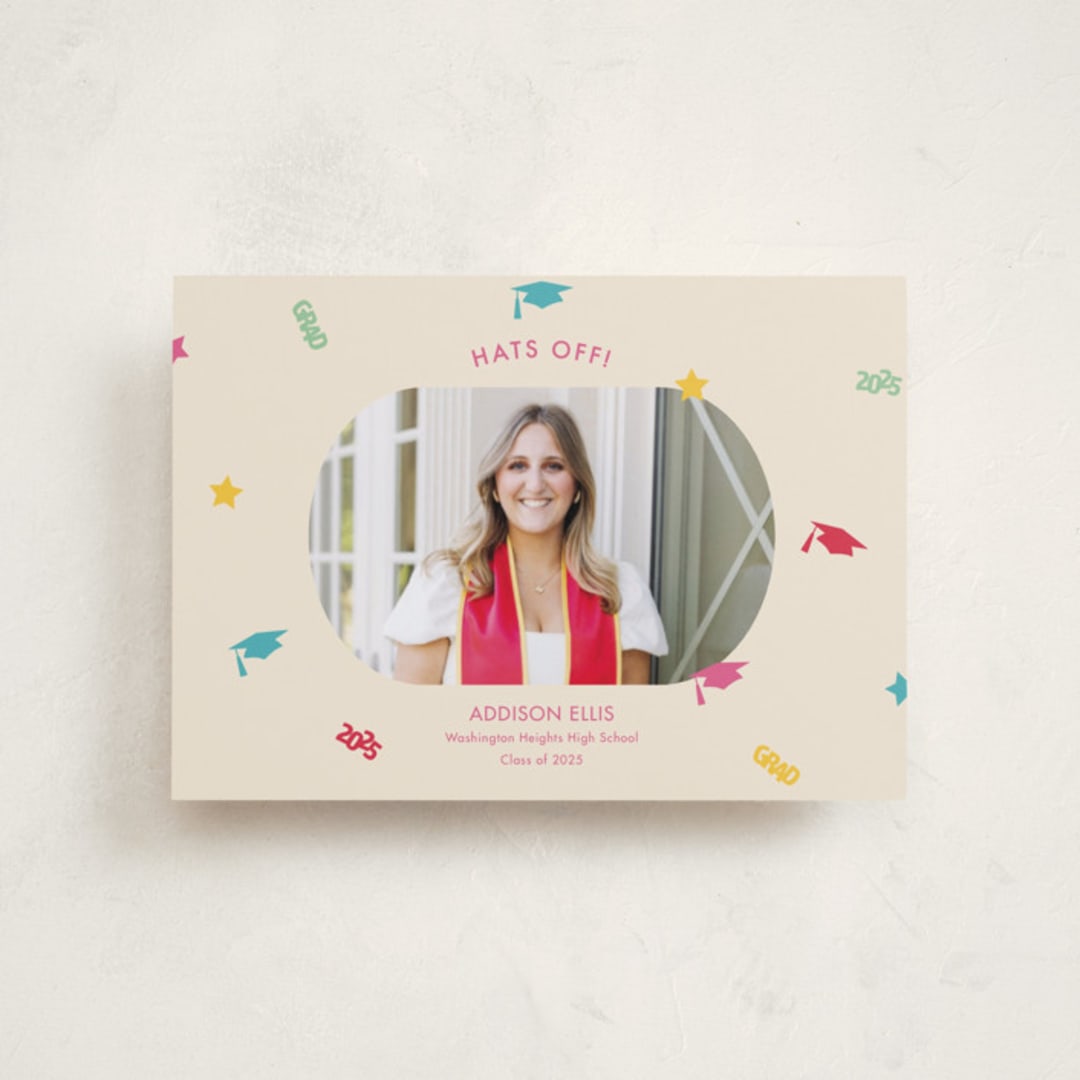 "Confetti Drop" - Graduation Announcements in Multi by Megan Cash - Front