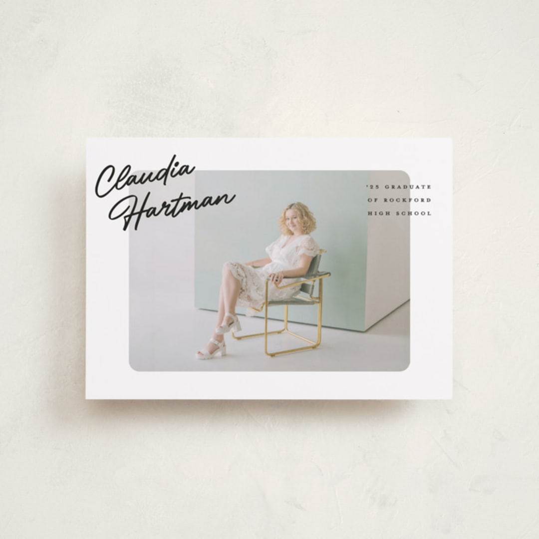 "Jot" - Graduation Announcements in Snow by Pixel and Hank - Front