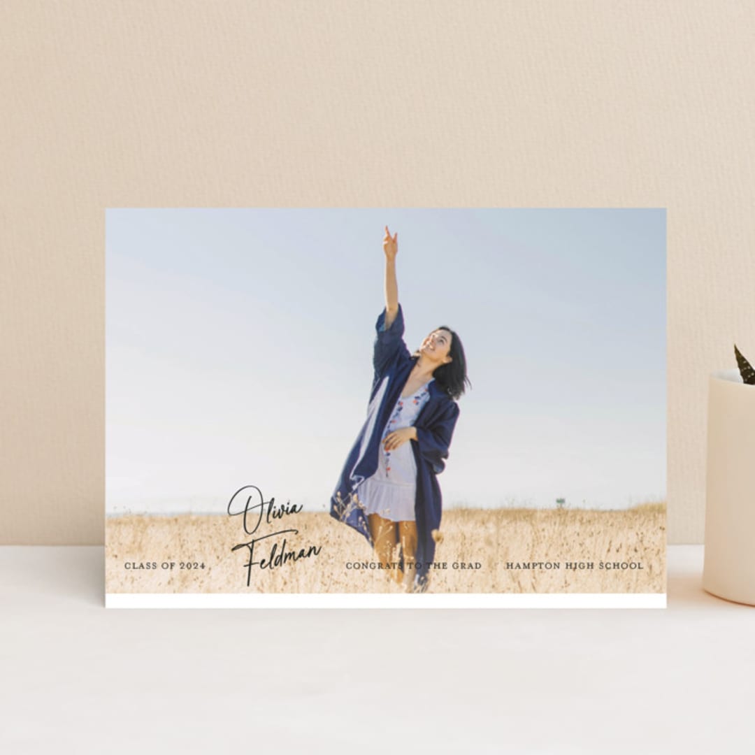 "Lift Off" - Graduation Announcements in Ink by Paper Raven Co. - Front