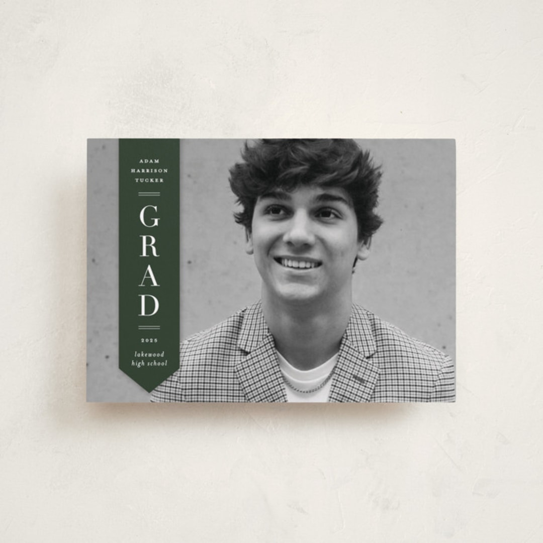"Classic Sash" - Graduation Announcements in Pine by Lauren Chism - Front