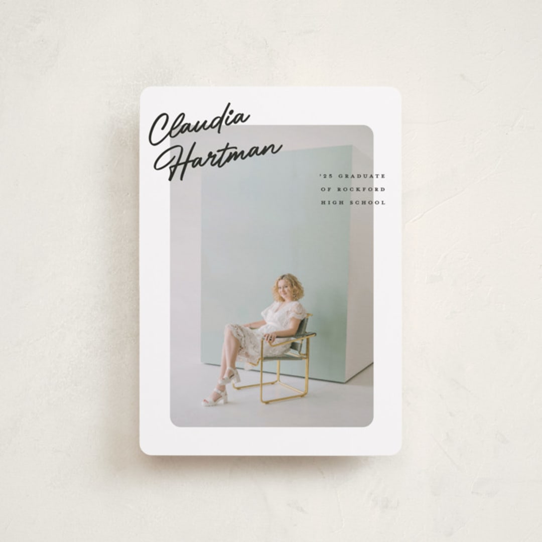 "Jot" - Graduation Announcements in Snow by Pixel and Hank - Front