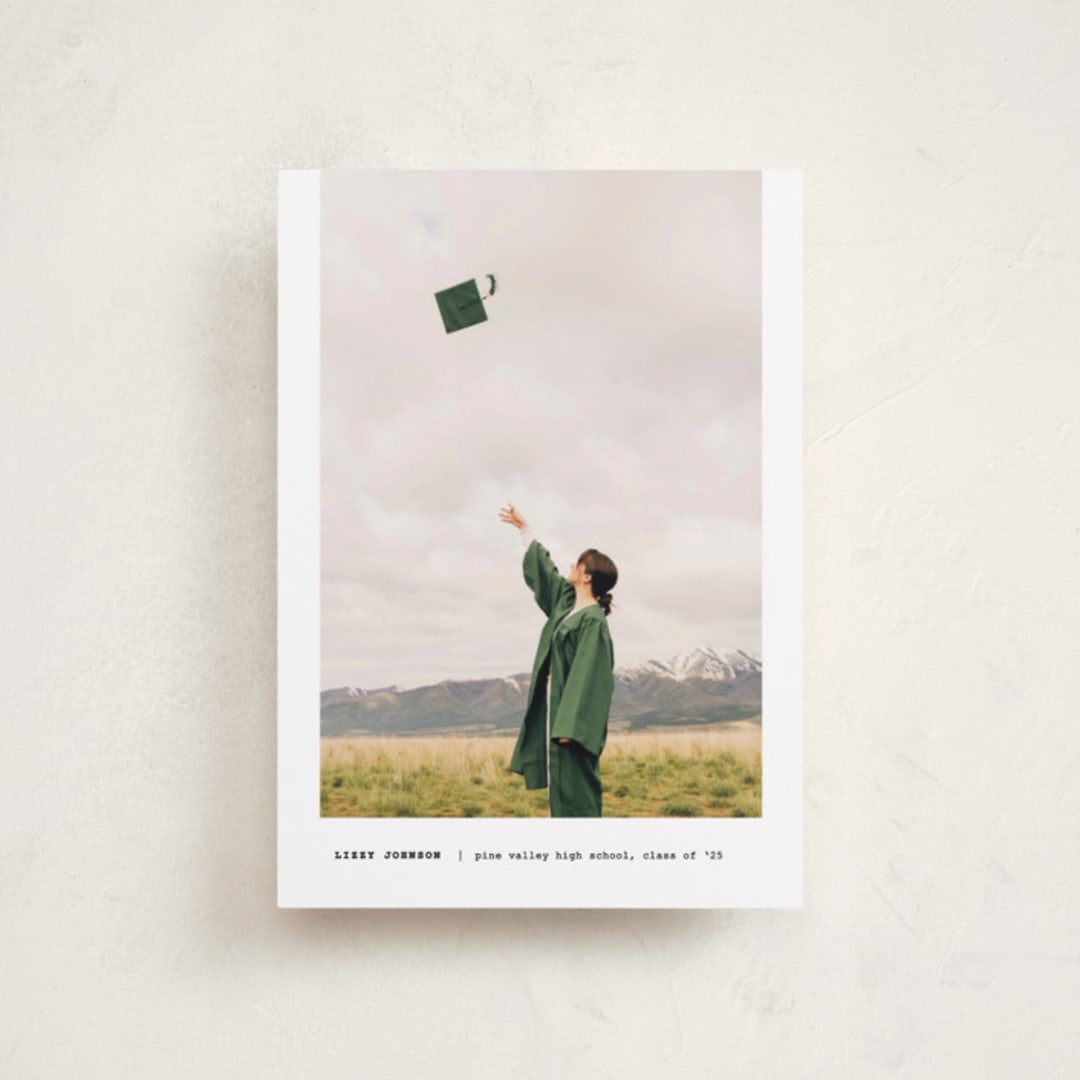 "Subtle" - Graduation Announcements in Silk by Adelyn T. - Front