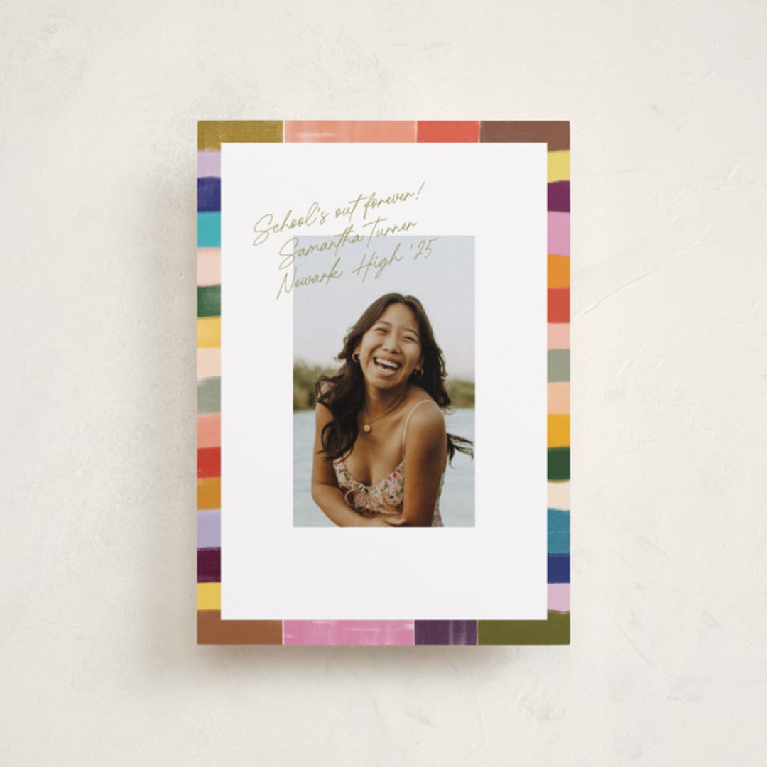 "Colorful Scallop" - Graduation Announcements in Olive by Sierra Lee - Front
