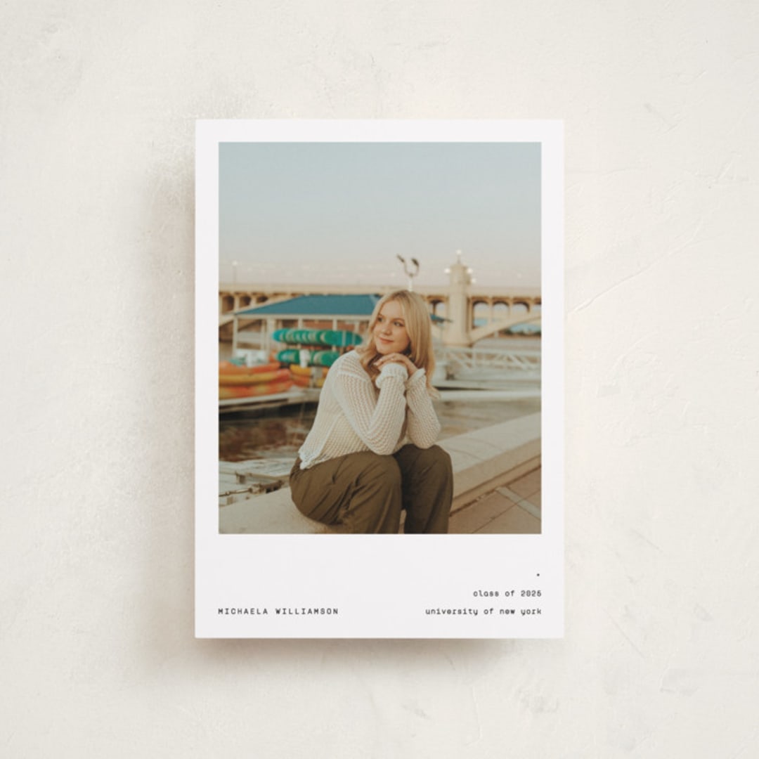 "Typewritten" - Graduation Announcements in Ink by Blustery August - Front