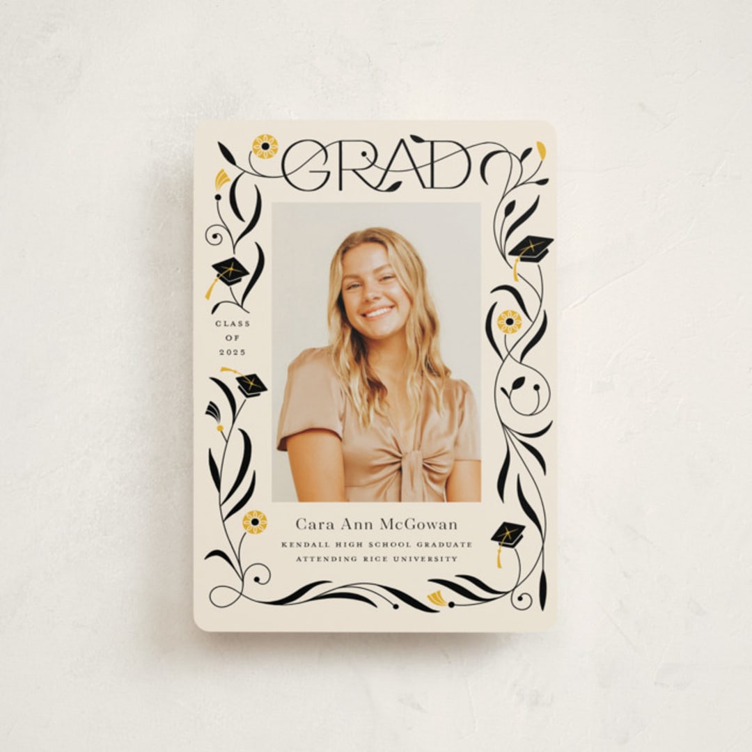 "Grad Florals" - Graduation Announcements in Cream by Morgan Ramberg - Front