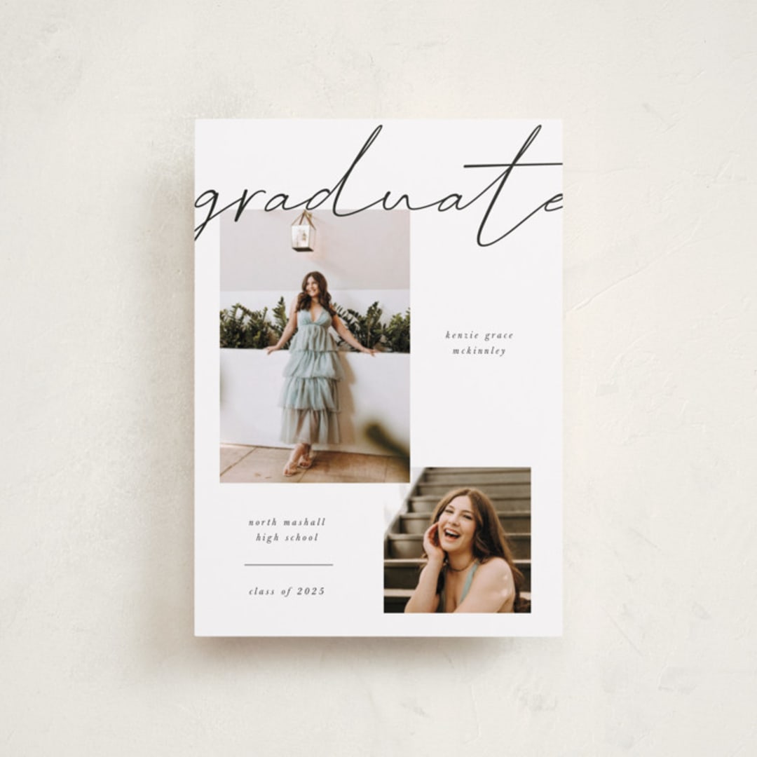 "Simple + Script" - Graduation Announcements in Chalkboard by Kelly Watkins - Front