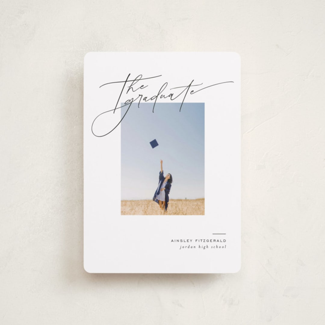 "Scripted Corner" - Graduation Announcements in Cloud by Jackie Crawford - Front