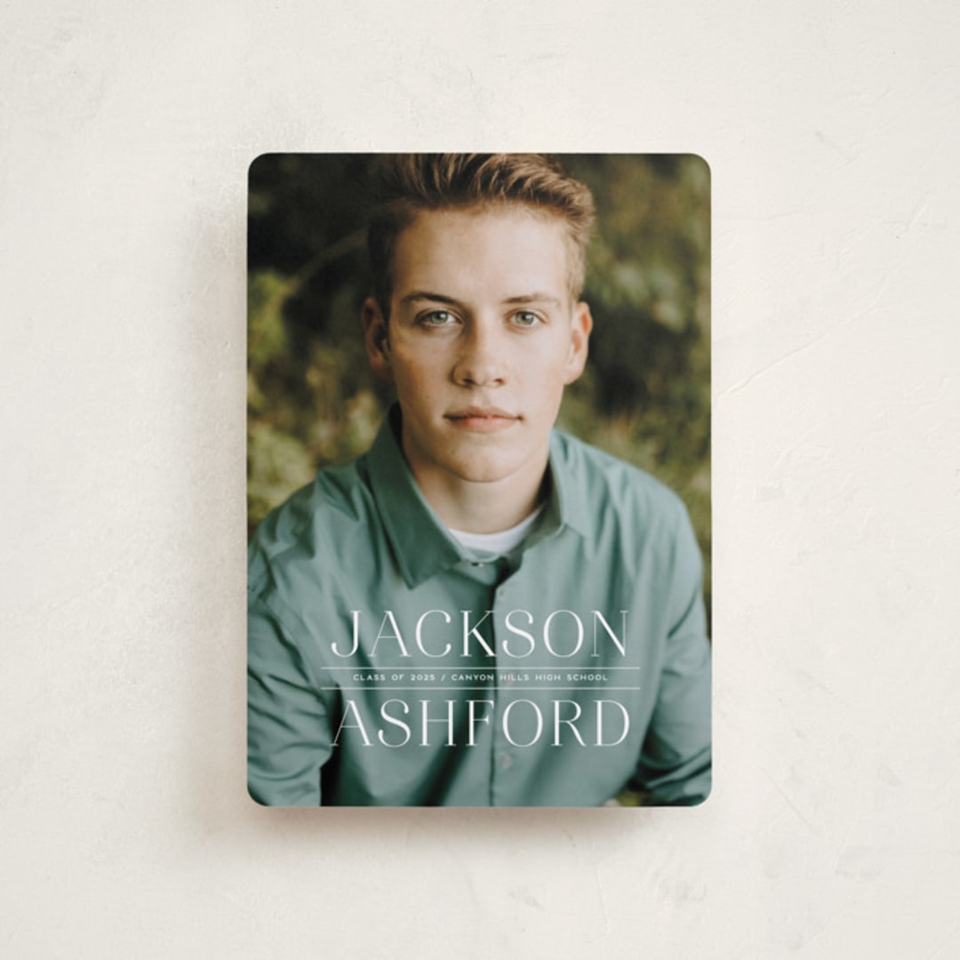 "Classy Stack" - Graduation Announcements in Limestone by Erica Krystek - Front