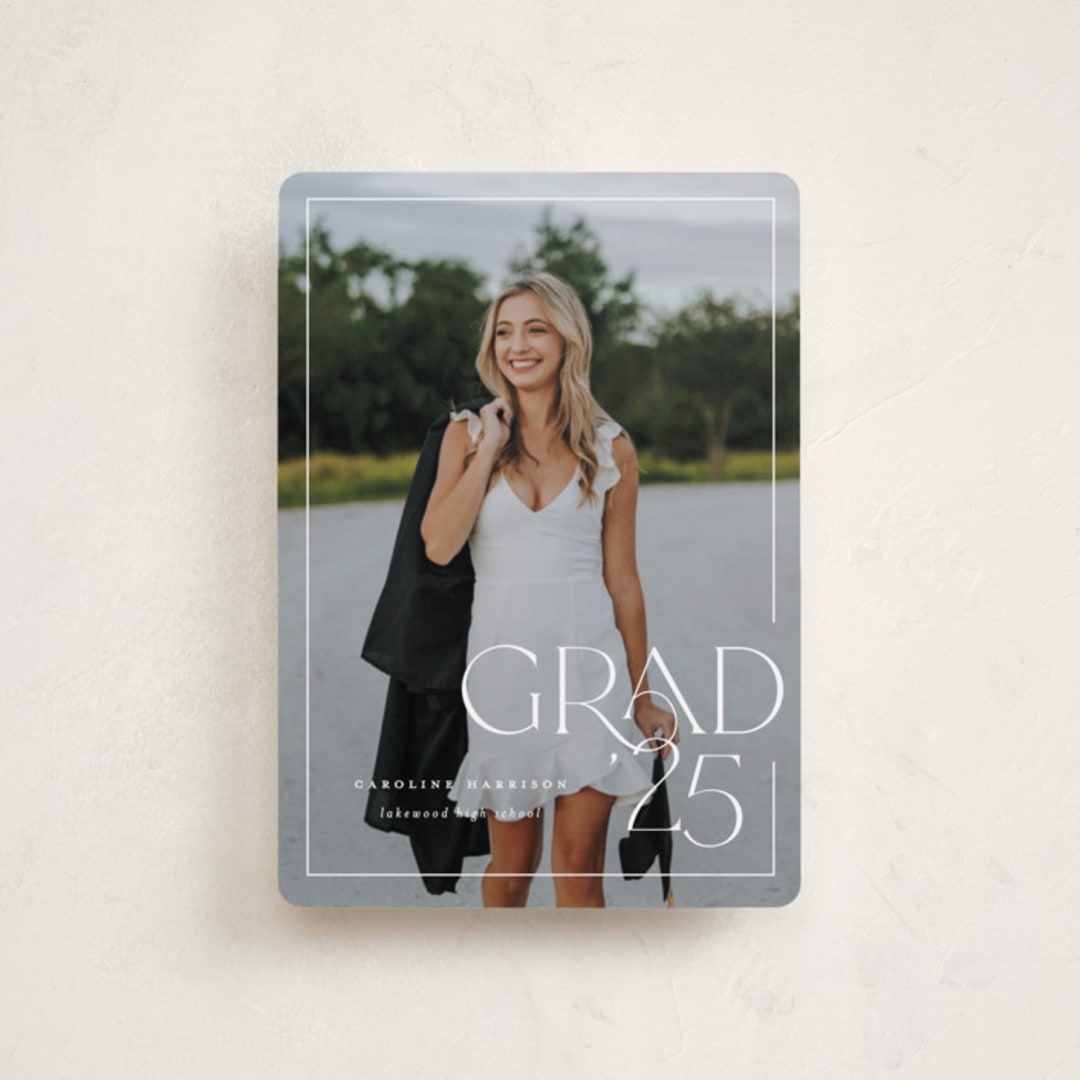 "Broken Border" - Graduation Announcements in Snow by Lauren Chism - Front