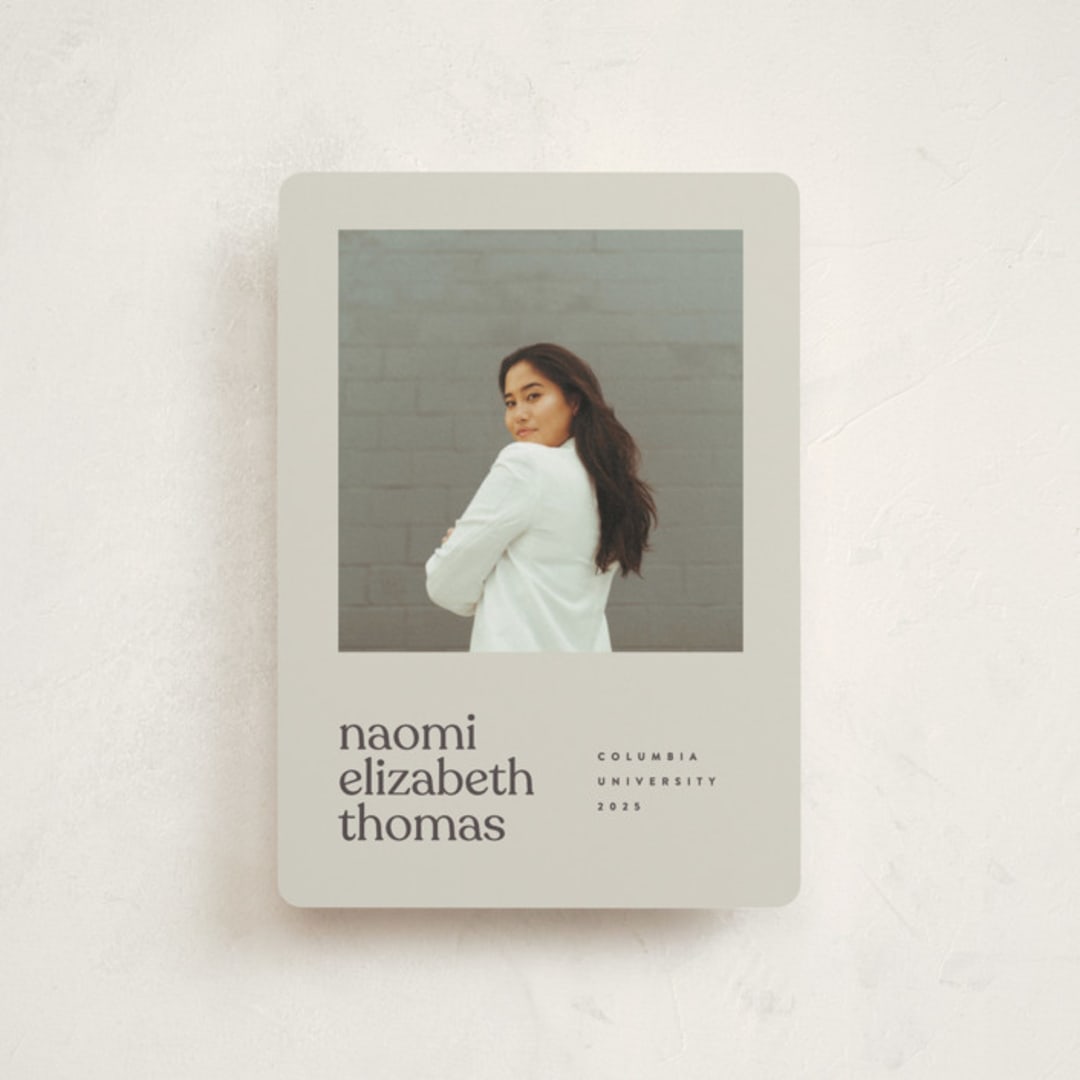 "Minimal Modern" - Graduation Announcements in Sand by JoAnn Jinks - Front