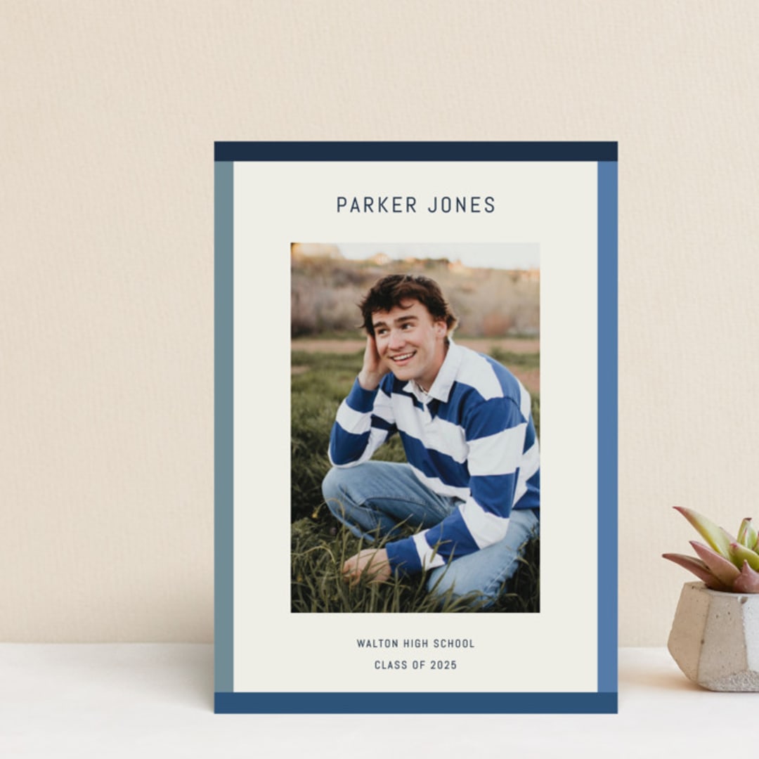 "Wide Frame" - Graduation Announcements in Ocean by Kelly Watkins - Front