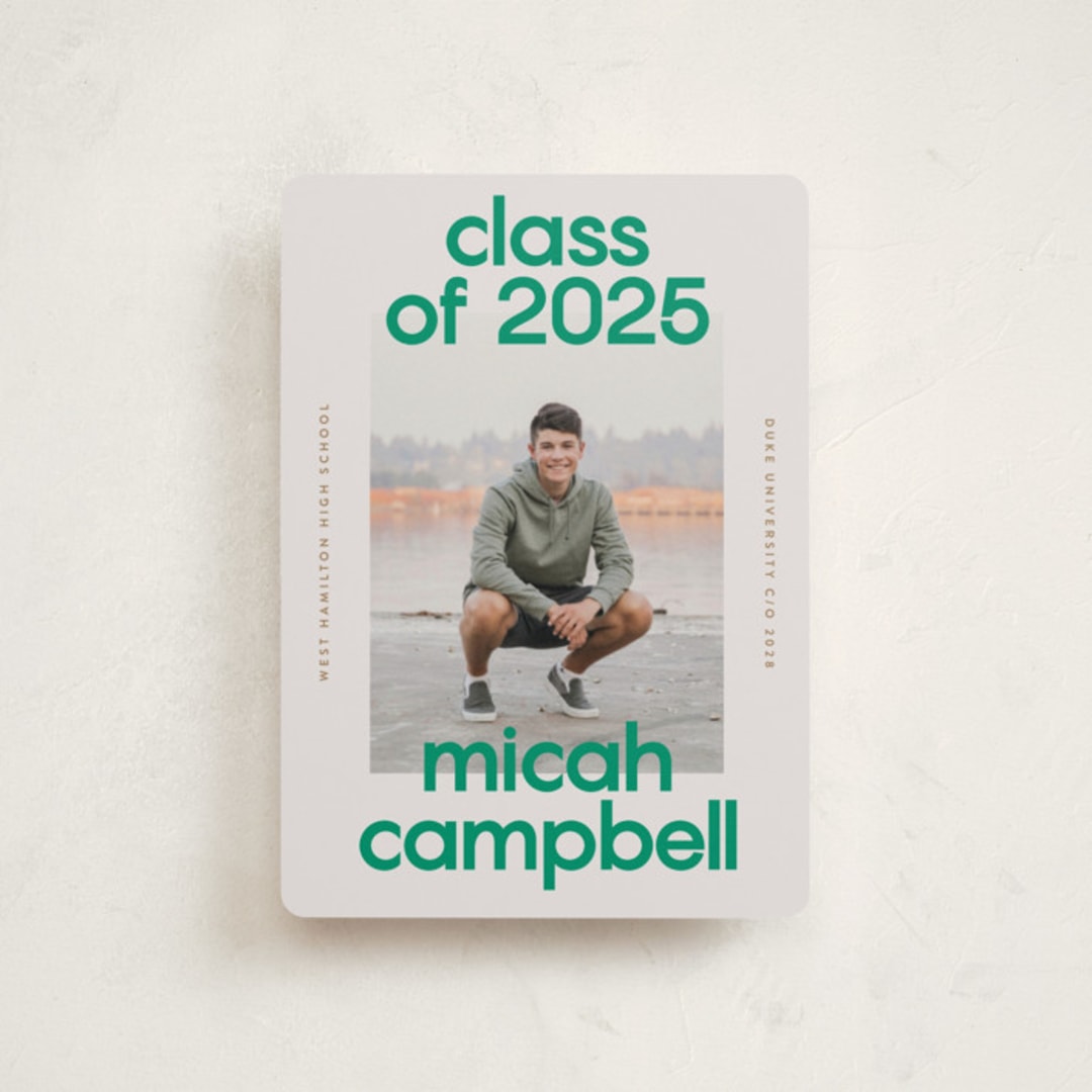 "School Color Duo" - Graduation Announcements in Grass by Jackie Crawford - Front