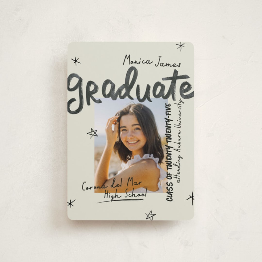 "Marker" - Graduation Announcements in Onyx by Stacey Day - Front