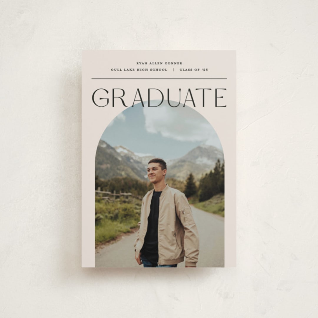"Vision" - Graduation Announcements in Ivory by Pixel and Hank - Front