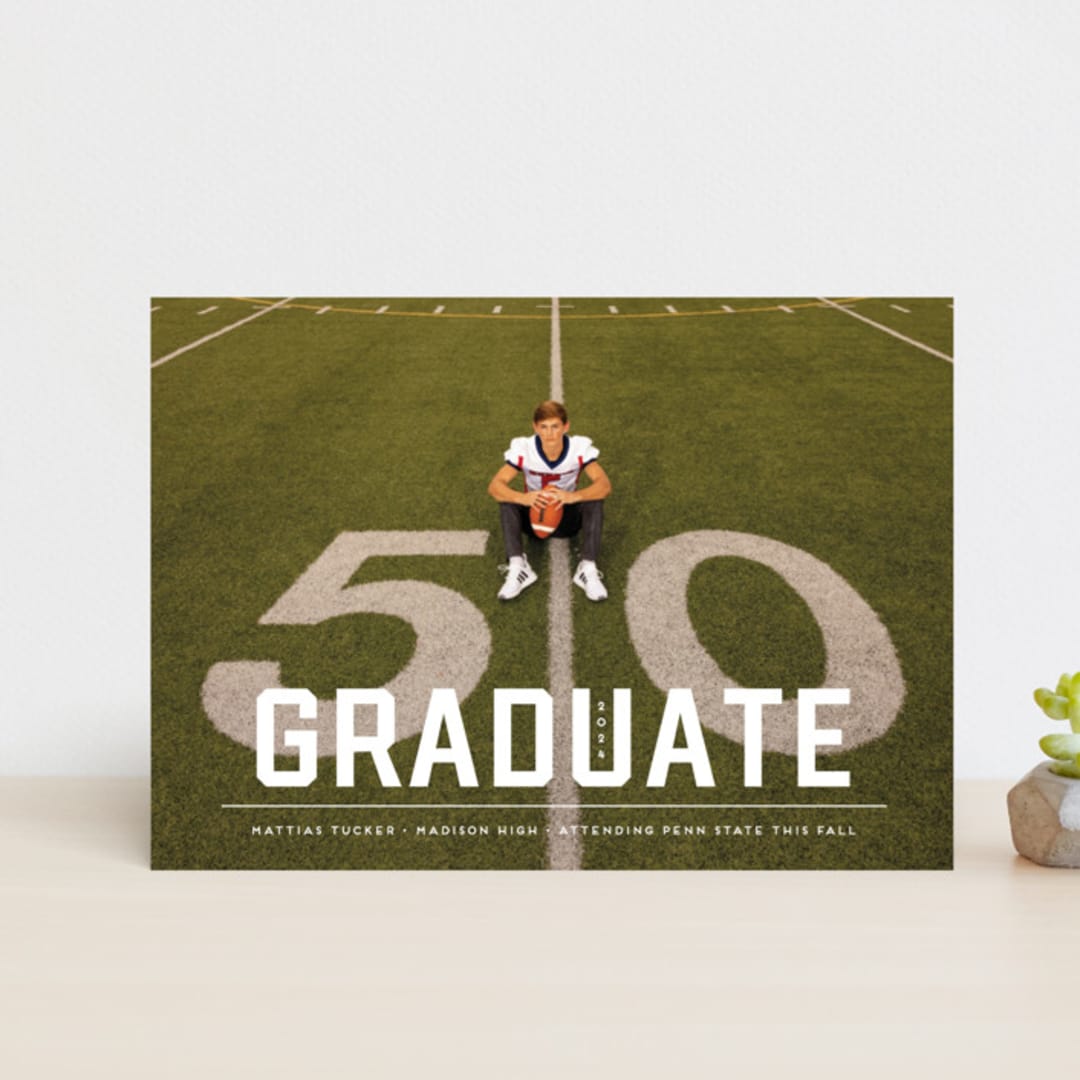 "Upward" - Graduation Announcements in Alabaster by Erica Krystek - Front