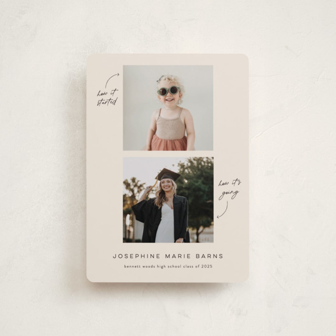 "Simple Timeline" - Graduation Announcements in Classic Black by Ashley DeMeyere - Front