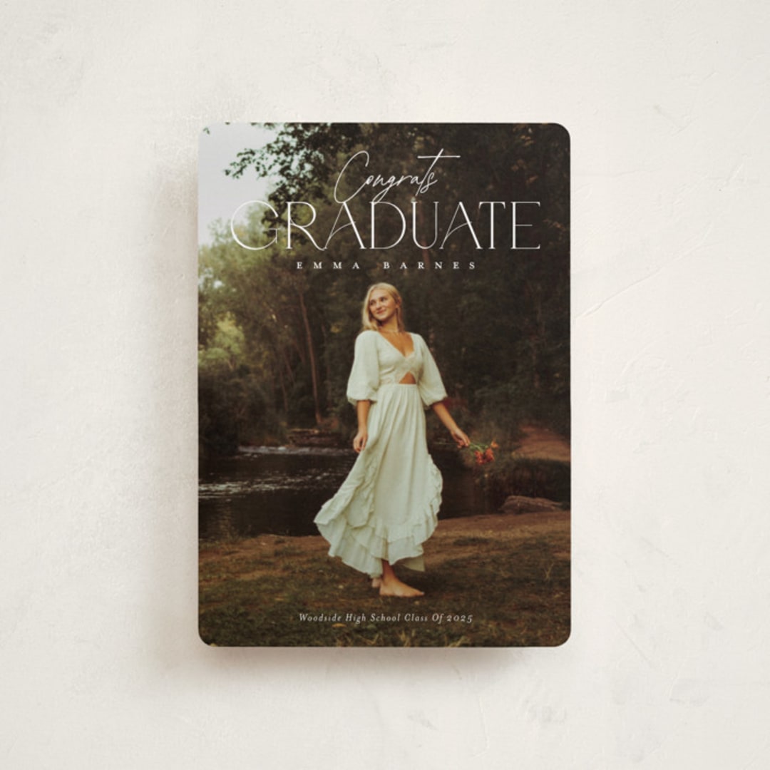 "fortified" - Graduation Announcements in Snow by Sarah Curry - Front