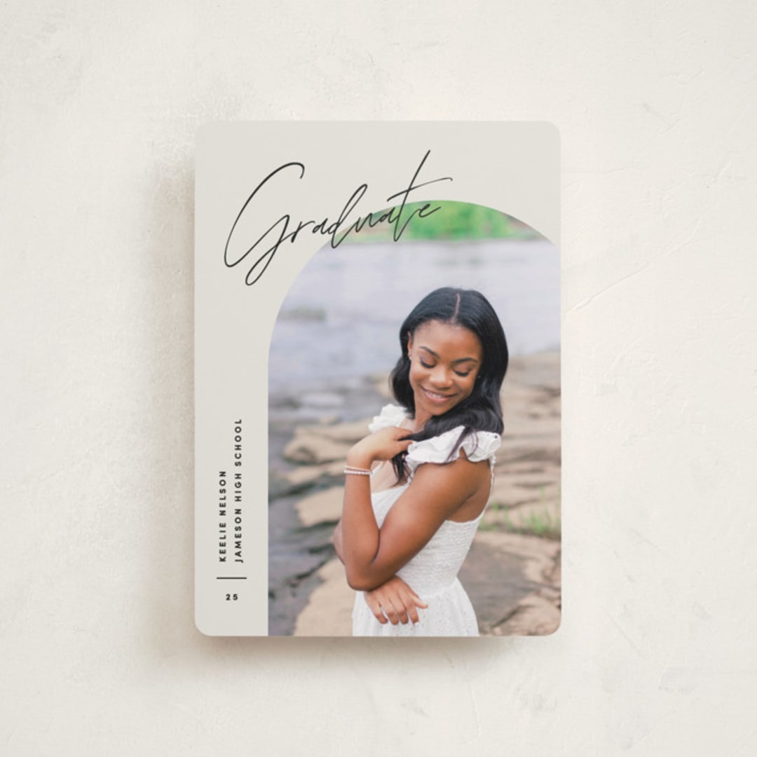 "Arc Over" - Graduation Announcements in Vanilla by Pixel and Hank - Front