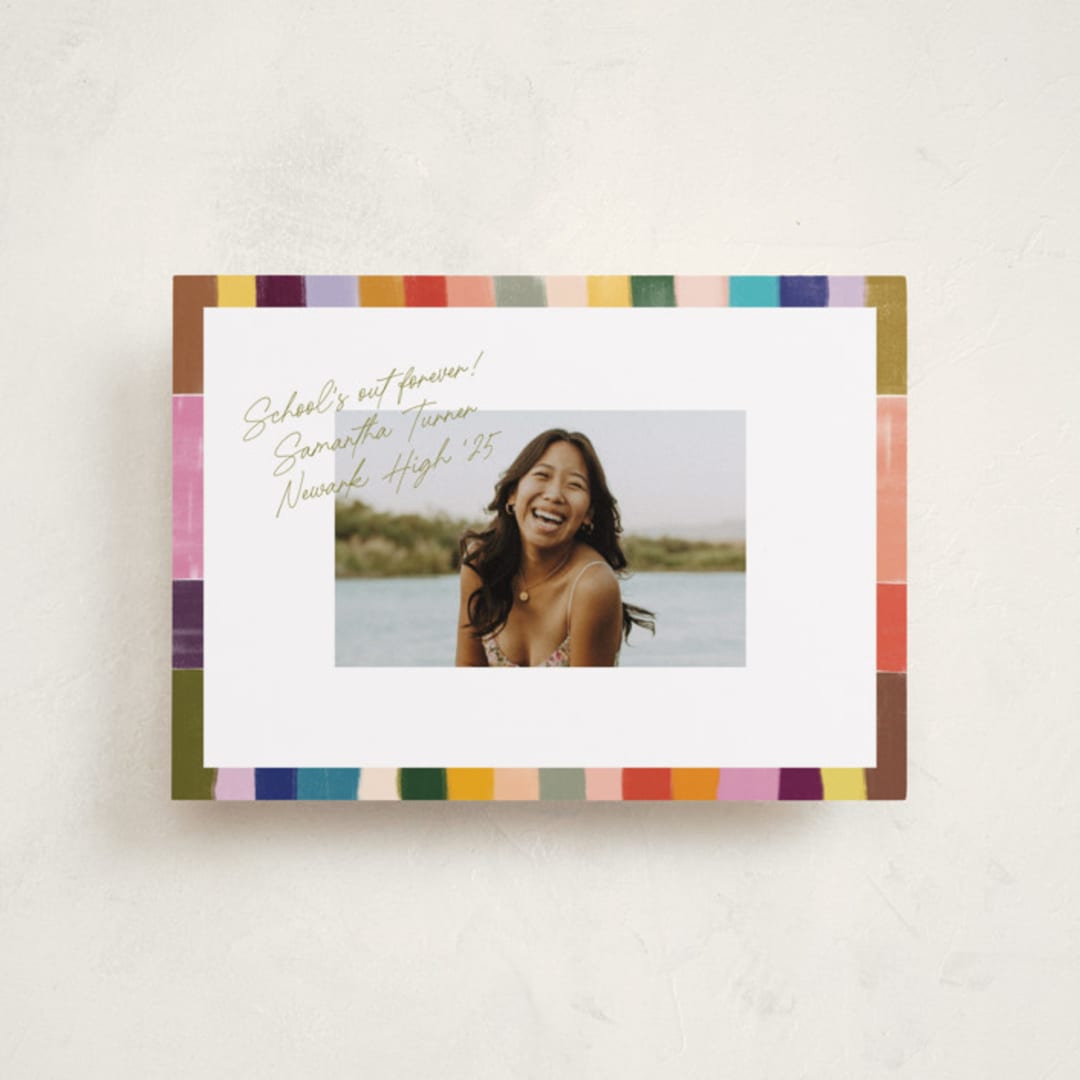 "Colorful Scallop" - Graduation Announcements in Olive by Sierra Lee - Front