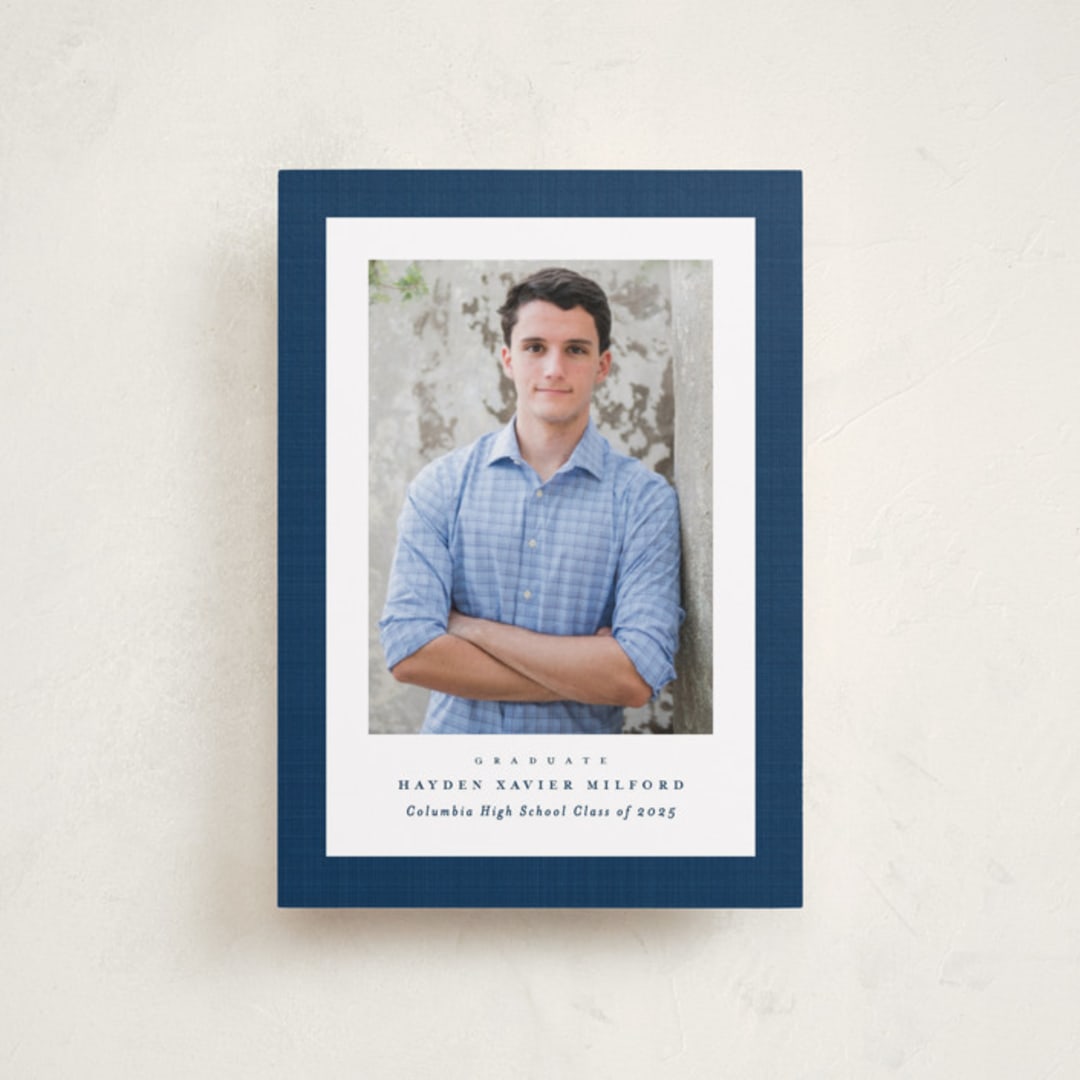 "Linen frame" - Graduation Announcements in Jeans by Lea Delaveris - Front