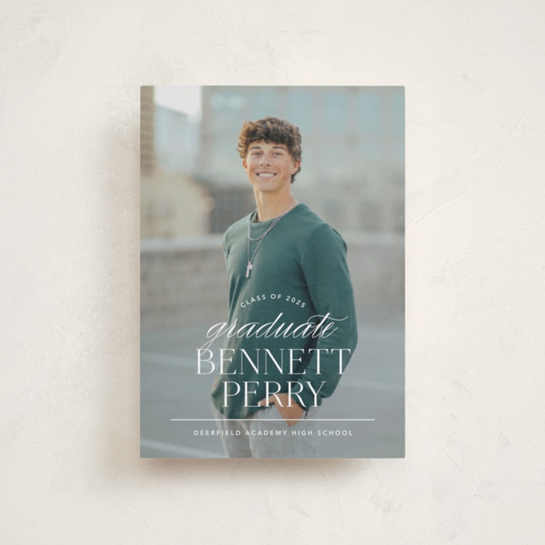 "Academy" - Graduation Announcements in Pearl by Jennifer Postorino - Front