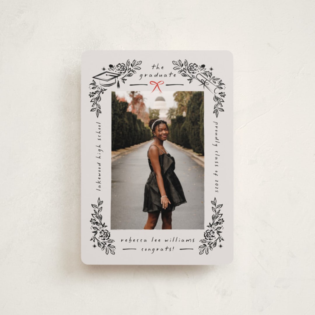 "Celebratory Frame" - Graduation Announcements in Linen by Ana de Sousa - Front