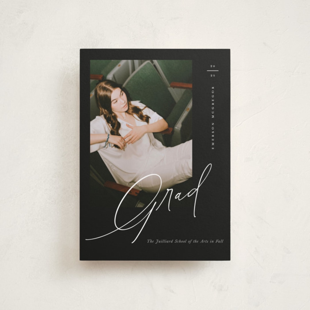 "Theatric" - Graduation Announcements in Midnight by Christie Garcia - Front