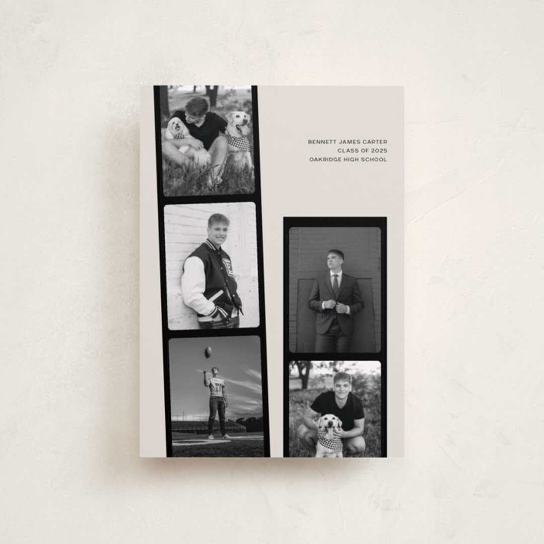 "Highlight Reel" - Graduation Announcements in Shadow by taylorVdesign - Front
