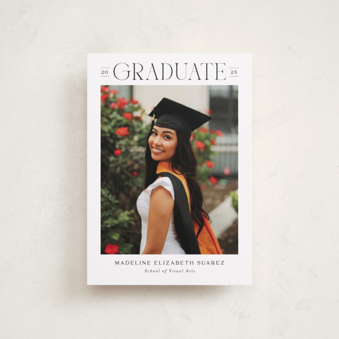 "Newsprint" - Graduation Announcements in Snow by Nicoletta Savod - Front