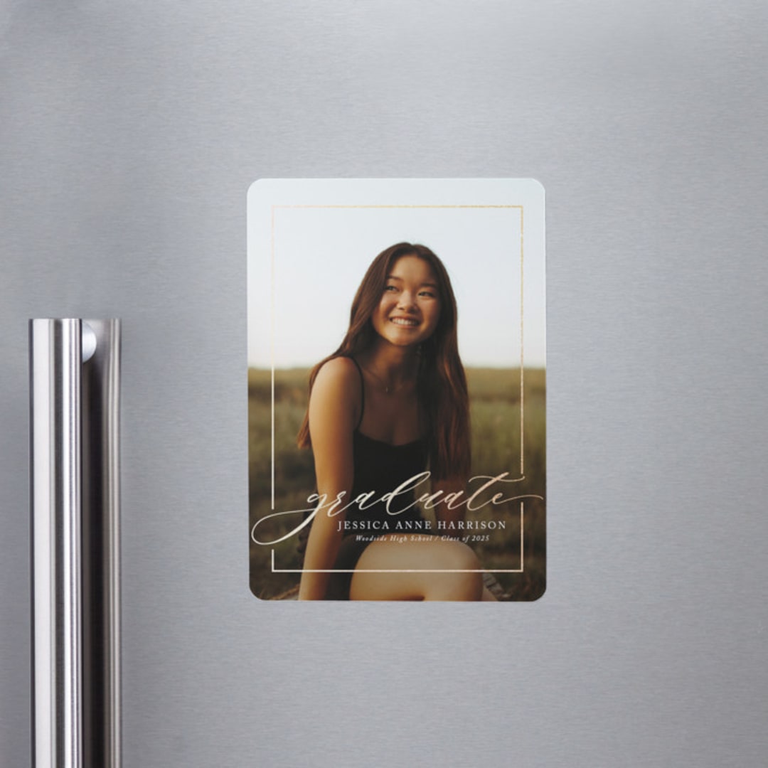 "Break boundaries" - Graduation Announcements in Ivory by Yaling Hou Suzuki - Magnet Front