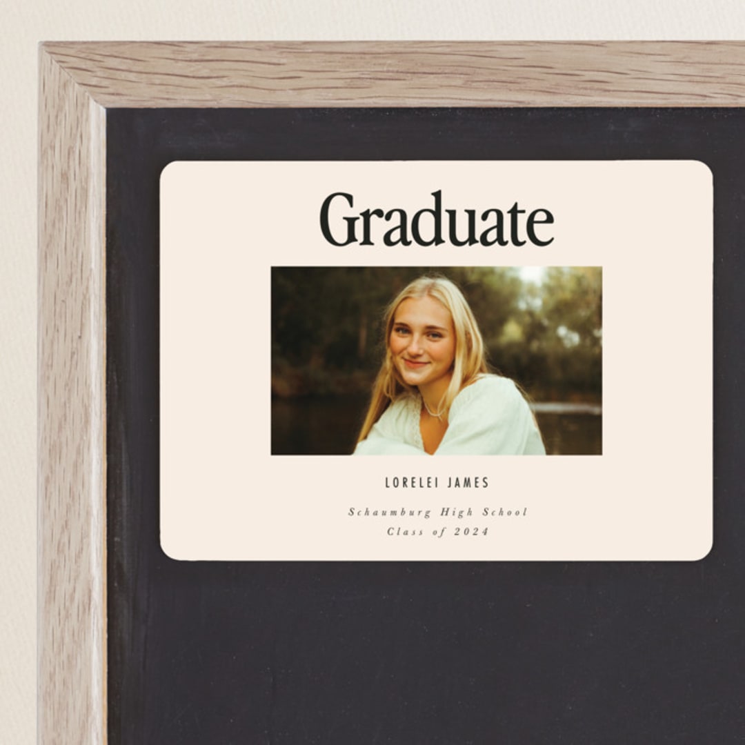 "Persistence" - Graduation Announcements in Cream by Nazia Hyder - Magnet Front
