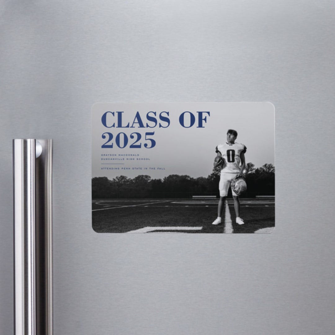 "Bold Headline" - Graduation Announcements in Midnight by Emily Sabol Goss - Magnet Front