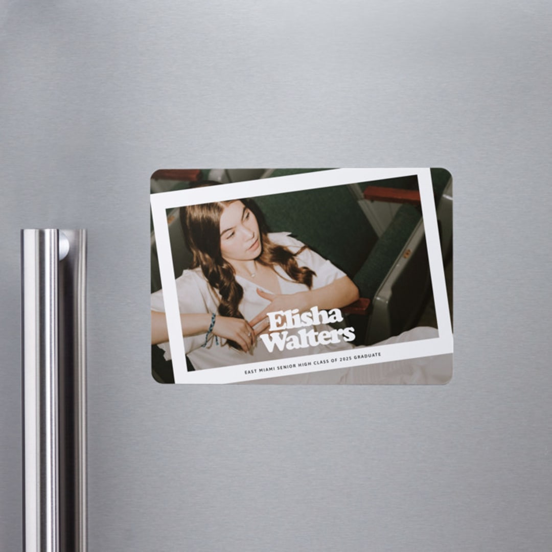 "Filter" - Graduation Announcements in Snow by Inkblot Design - Magnet Front