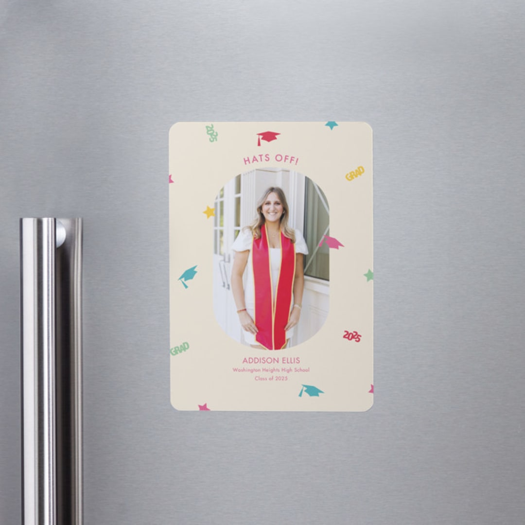 "Confetti Drop" - Graduation Announcements in Multi by Megan Cash - Magnet Front