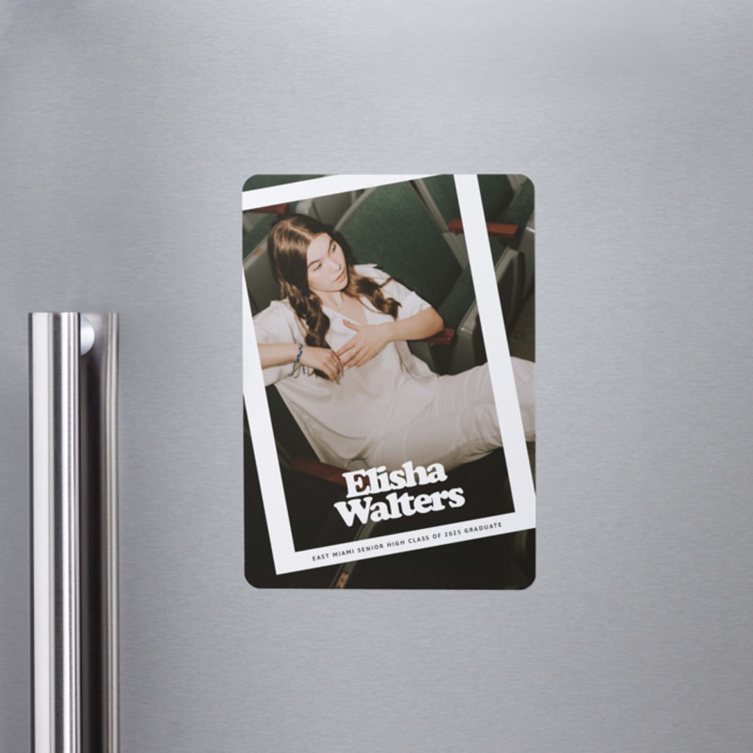 "Filter" - Graduation Announcements in Snow by Inkblot Design - Magnet Front