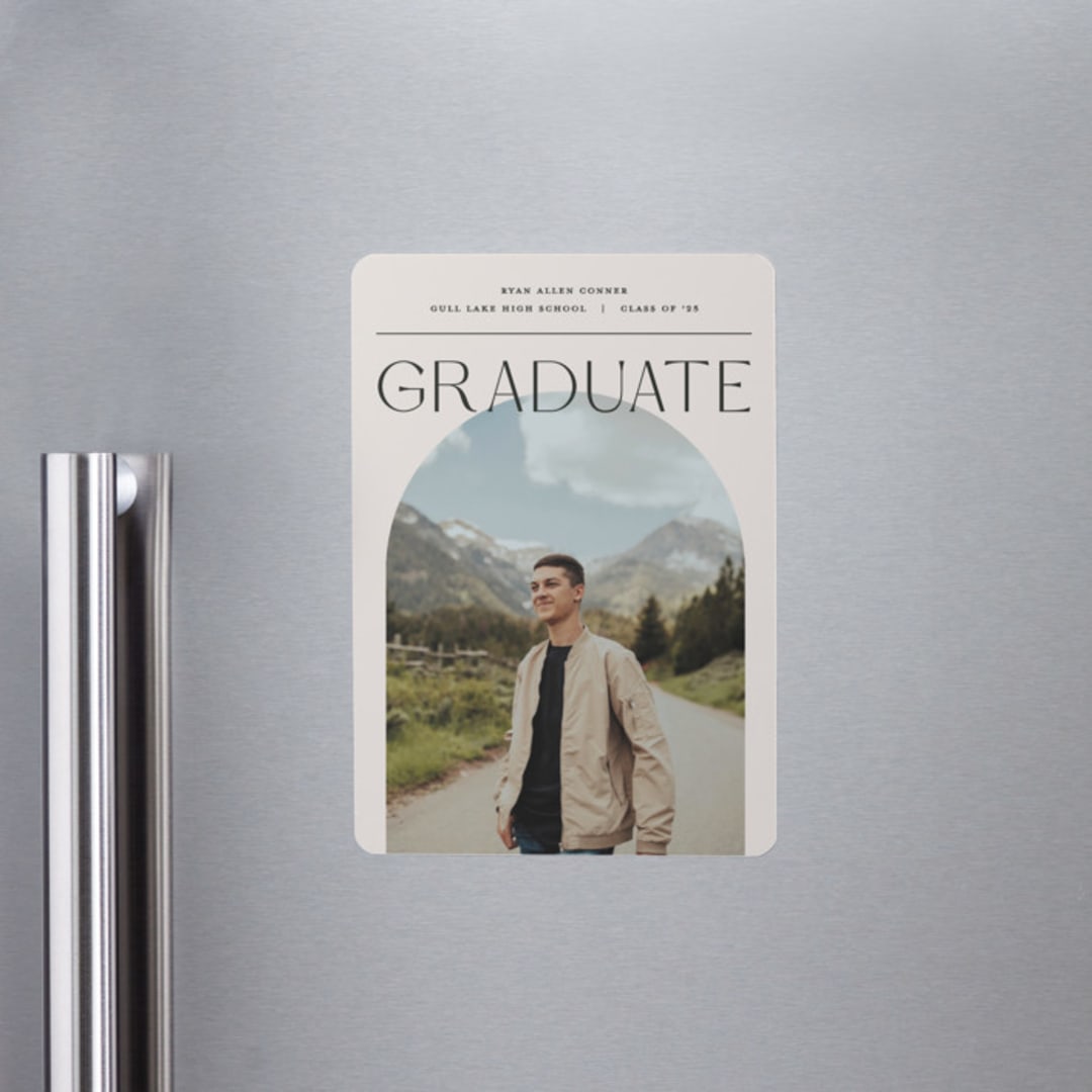 "Vision" - Graduation Announcements in Ivory by Pixel and Hank - Magnet Front