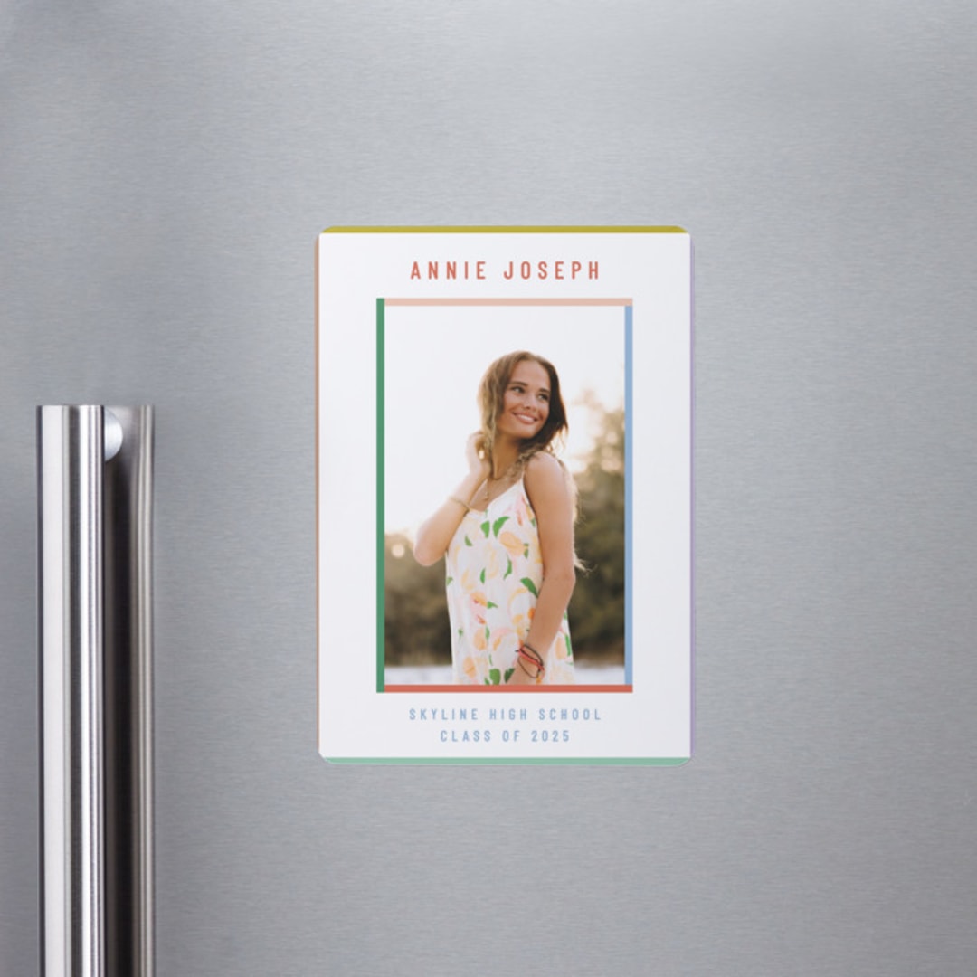"Color Frame" - Graduation Announcements in Candy by Kelly Watkins - Magnet Front