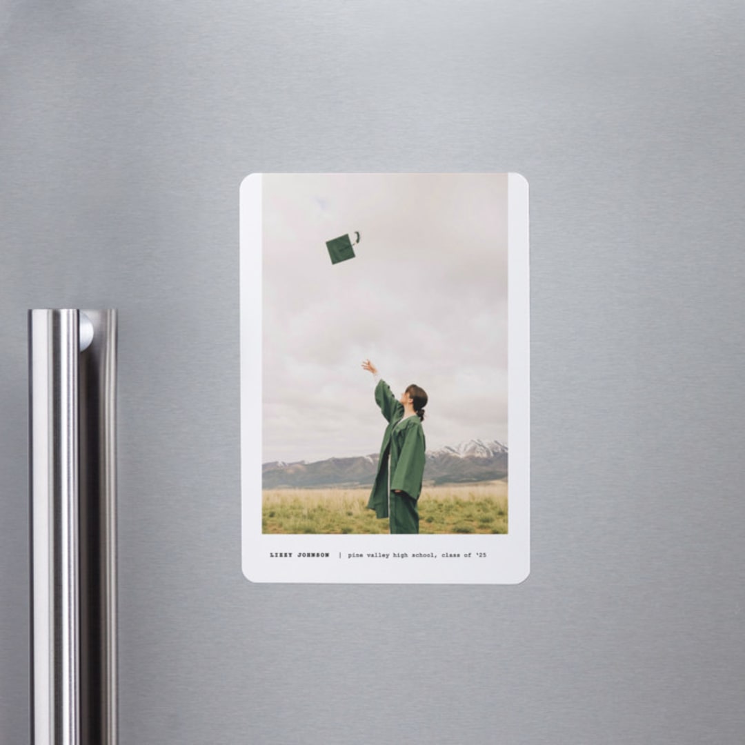 "Subtle" - Graduation Announcements in Silk by Adelyn T. - Magnet Front