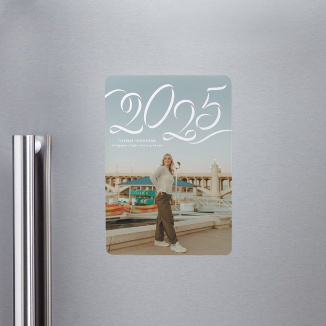 "Ribbon" - Graduation Announcements in Salt by Lea Delaveris - Magnet Front