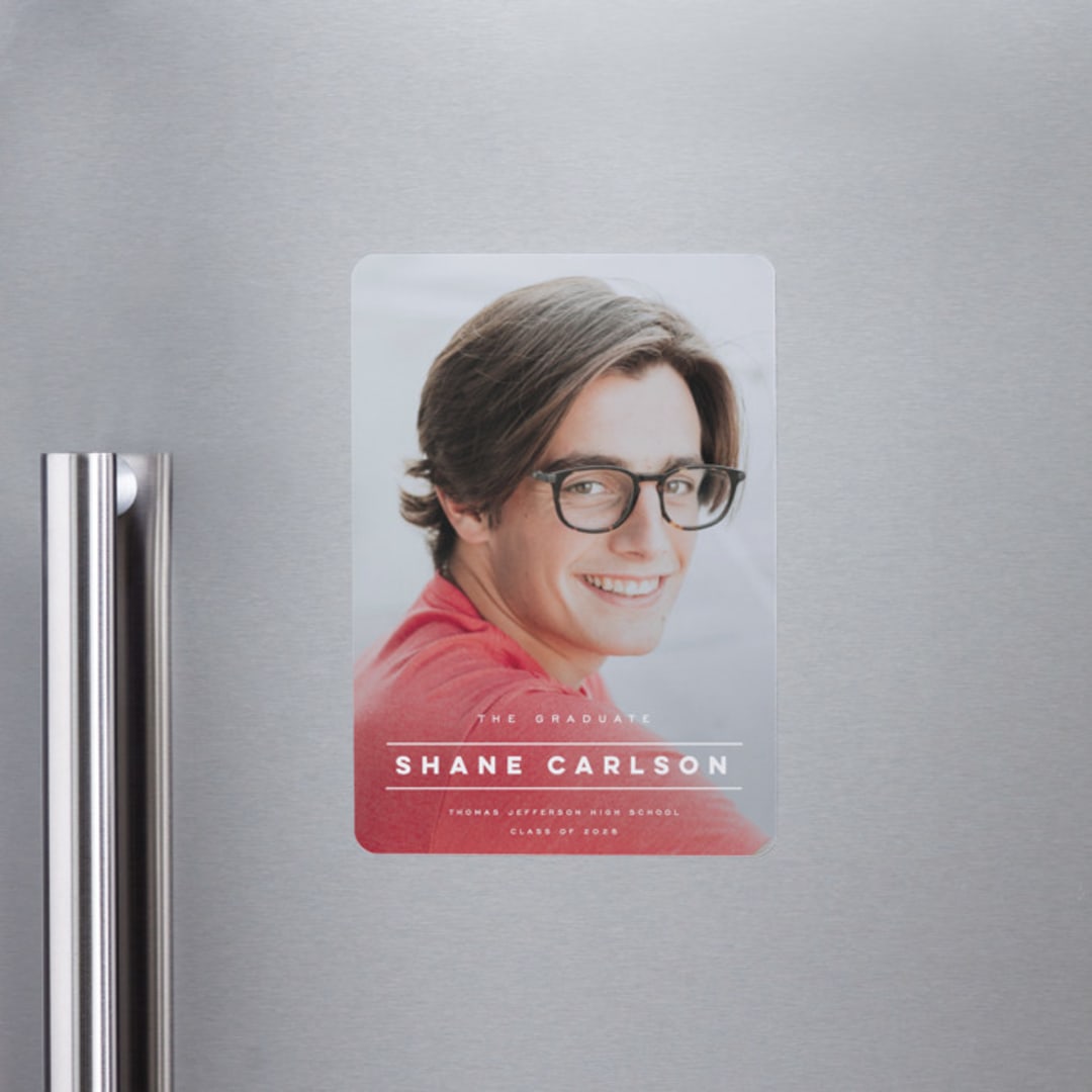 "headlined" - Graduation Announcements in Pearl by Emily Sabol Goss - Magnet Front