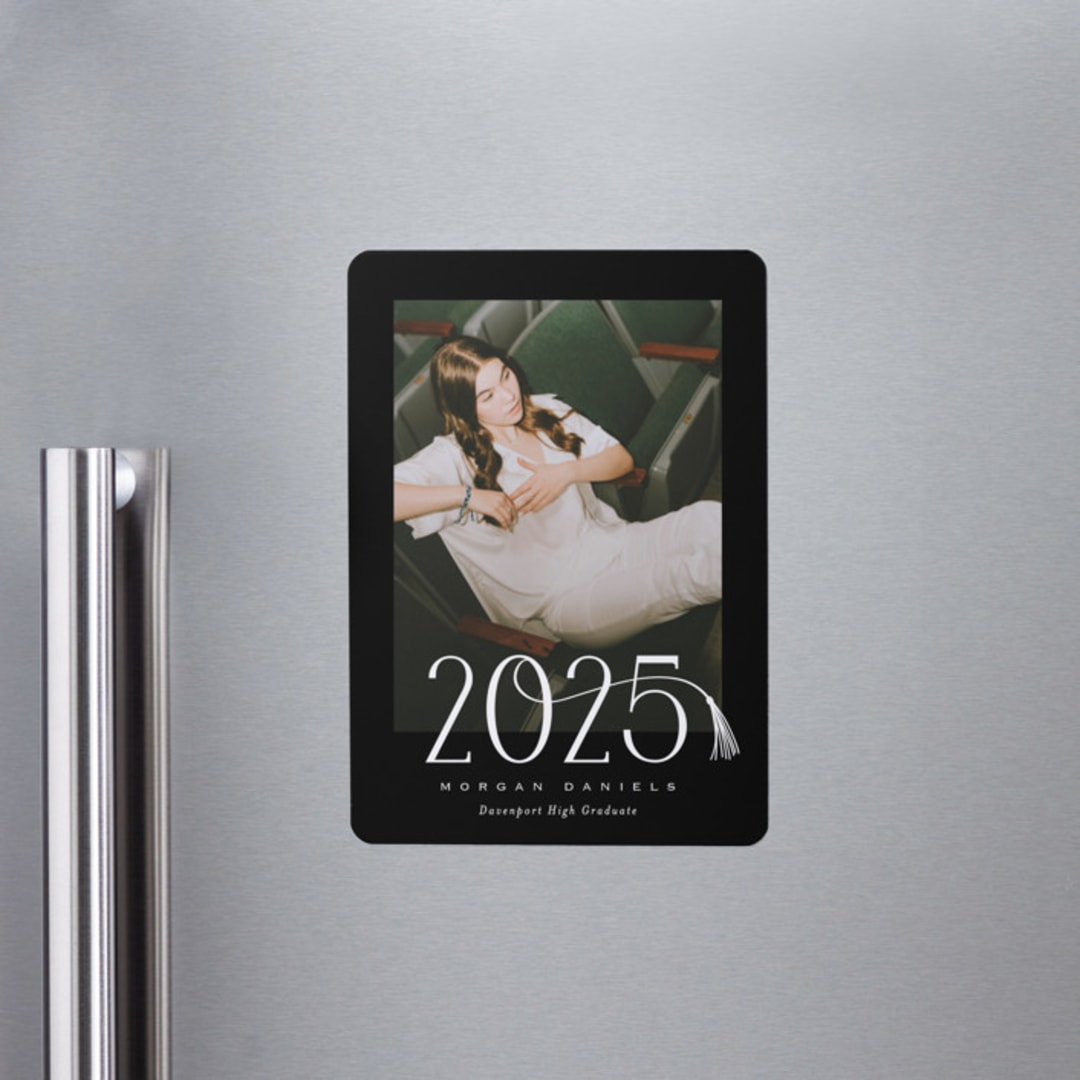"Candid Date" - Graduation Announcements in Tuxedo by Carolyn MacLaren - Magnet Front