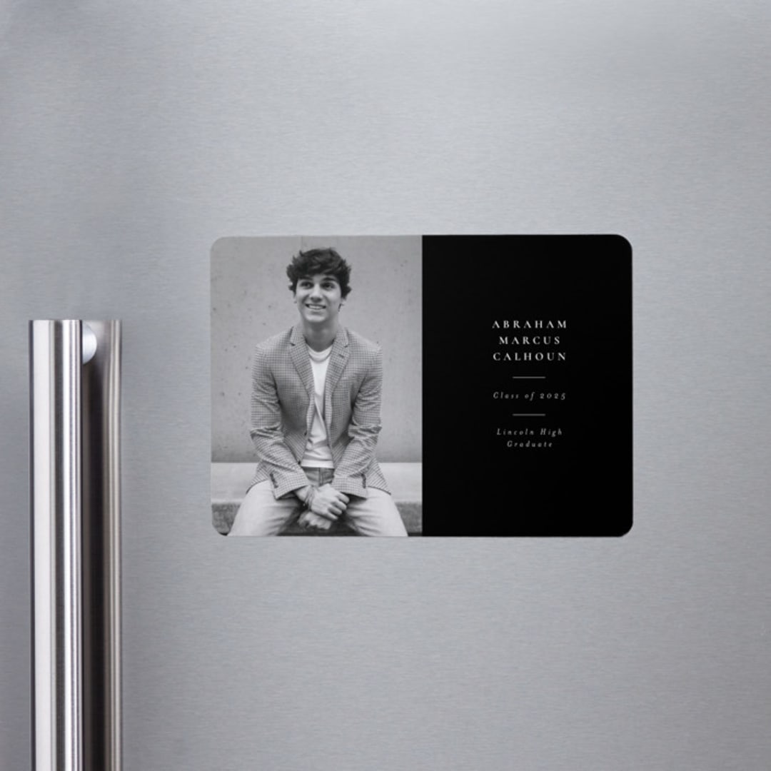 "Distinguished" - Graduation Announcements in Noir by Meggy Masters - Magnet Front