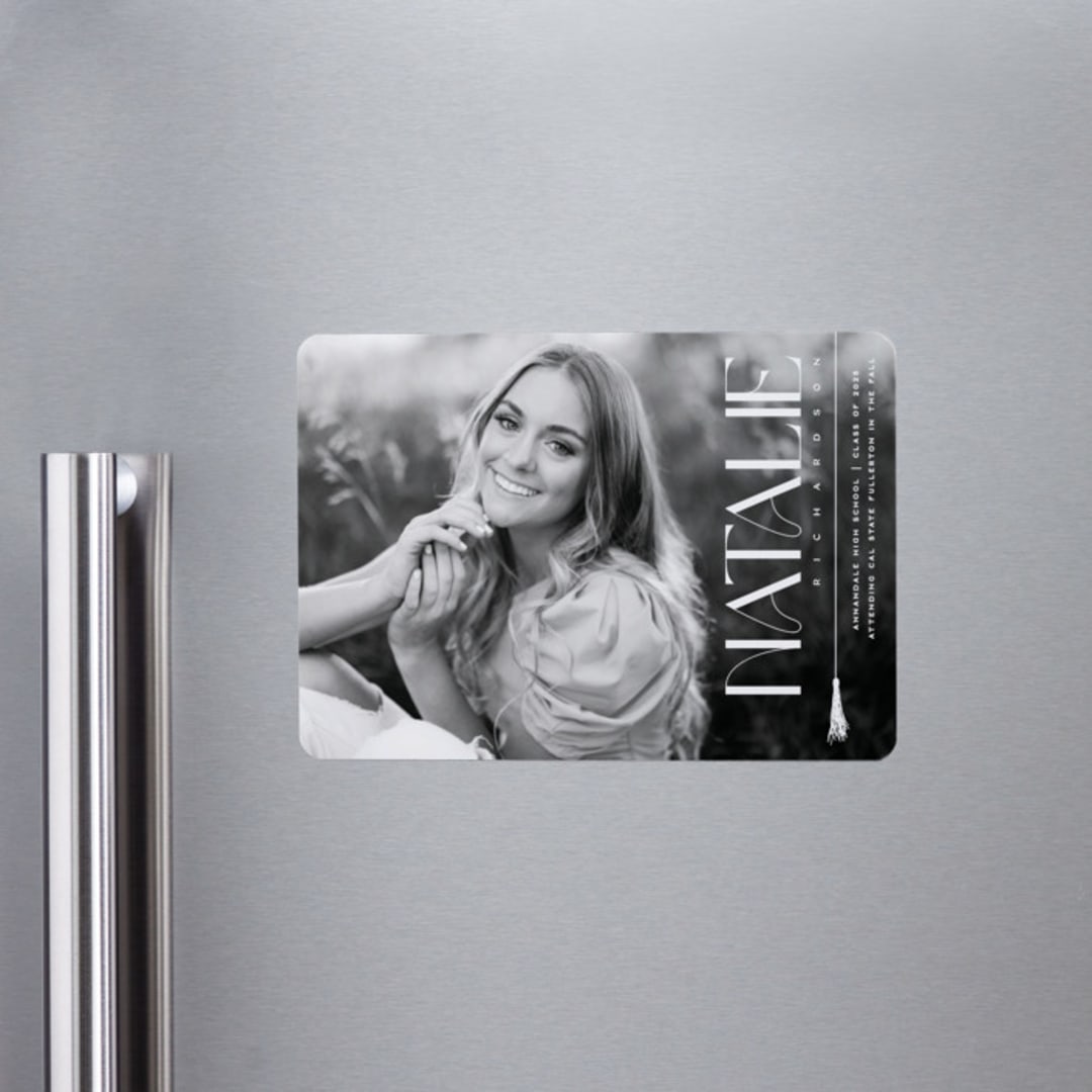 "Colonnade" - Graduation Announcements in Swan by Owl and Toad - Magnet Front