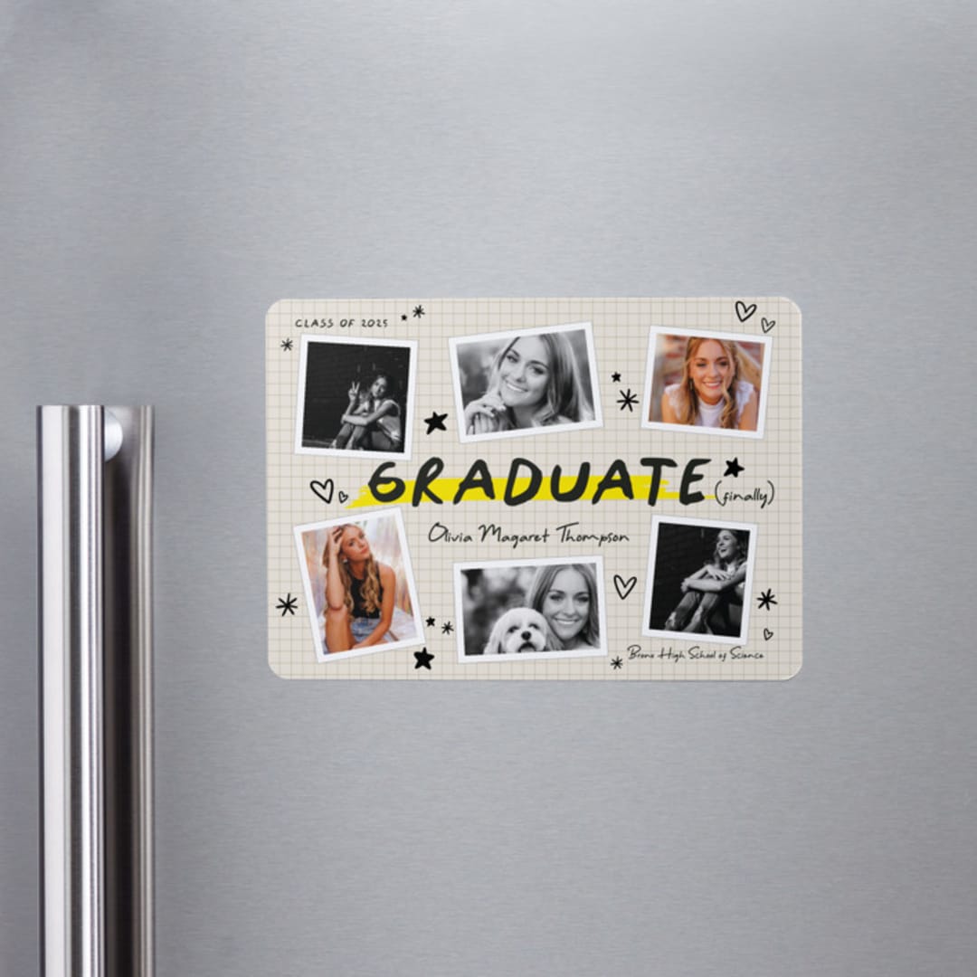 "Grad Journal" - Graduation Announcements in Paper by Orasie - Magnet Front