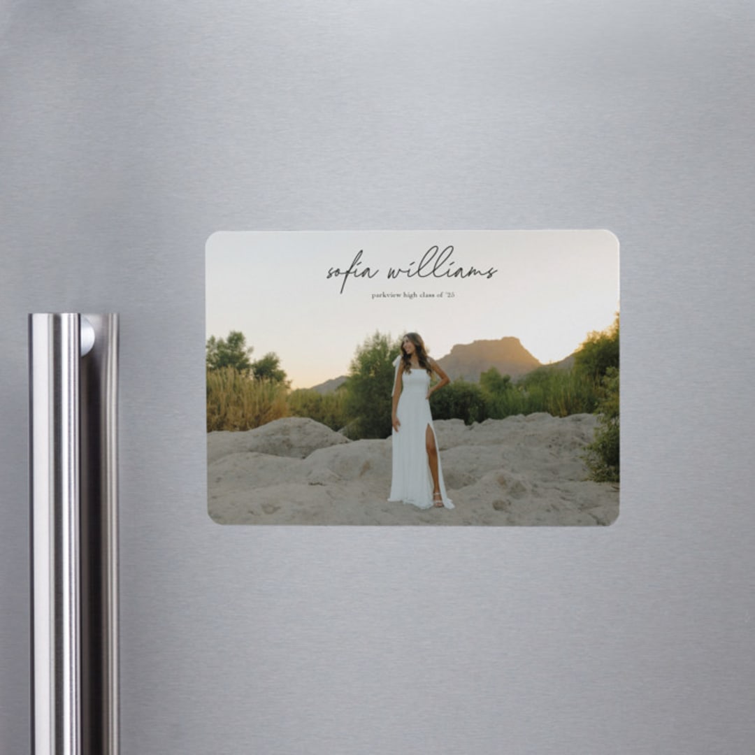 "high script" - Graduation Announcements in Onyx by Eric Ransom - Magnet Front
