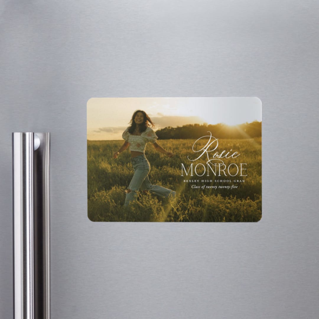 "Classic Allure" - Graduation Announcements in Cotton by Oscar and Emma - Karly Depew - Magnet Front