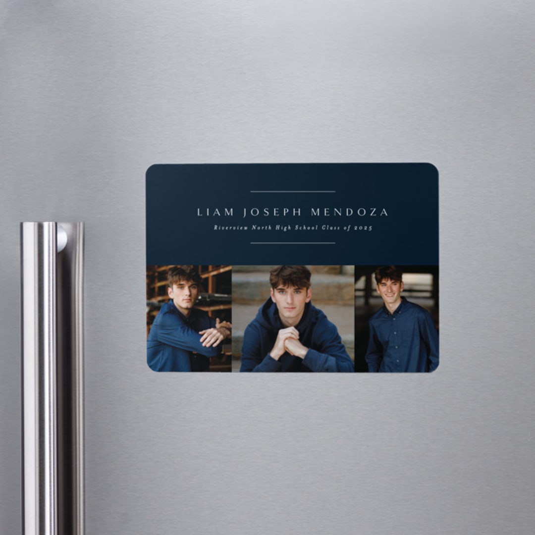 "Top Three" - Graduation Announcements in Denim by Lea Delaveris - Magnet Front